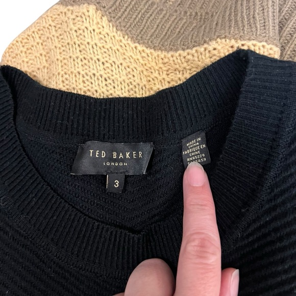 Ted Baker Izitaa Oracle Knit Skater Dress Pleated floral Print Skirt SZ 3 - Picture 6 of 11